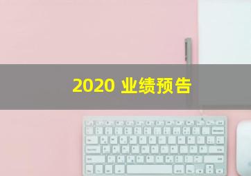 2020 业绩预告